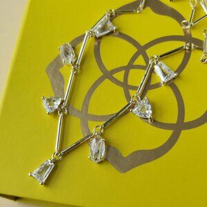 Kendra Scott Blair Gold White Crystal Jewel Strand Necklace fashion